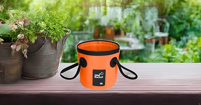 BANCHELLE Collapsible Bucket Water Container Portable Folding Camp Wash Basin for Outdoor Traveling Hiking Fishing Car Washing Gardening Camping (Orange, 20L)-NeatNest