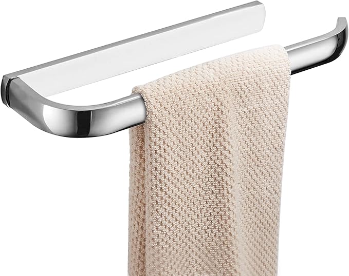 BESy Brass Hand Towel Bar for Bathroom Polished Chrome Bathroom Accessories Fixtures, Rustproof Wall Mounted Towel Rack Hanger, 12 Inch-NeatNest