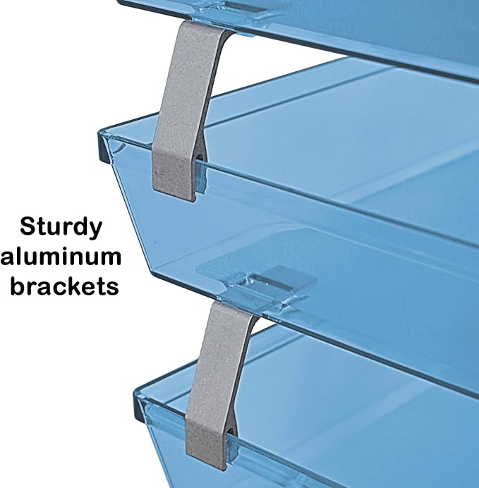 Acrimet Facility 4 Tier Letter Tray Side Load Plastic Desktop File Organizer (Clear Blue Color)-NeatNest