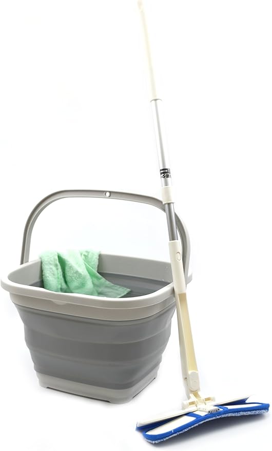 SAMMART Set of 2-11L (2.9 Gallon) Collapsible Rectangular Handy Basket/Bucket (2, Grey)-NeatNest