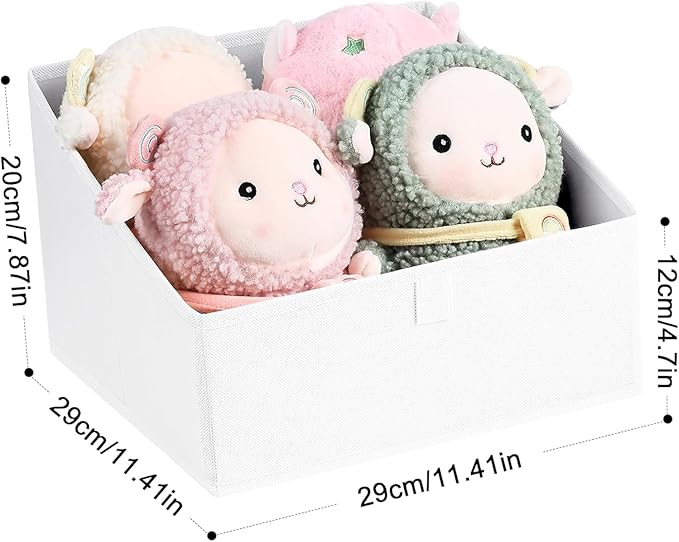 DIMJ Closet Storage Bins 8 Pack - Fabric Trapezoid Closet Organizer Bin, Foldable Storage Baskets for Shelves, Shelf Organizer, Clothing Storage Box for Toys, Books, Towel, Clothes-NeatNest