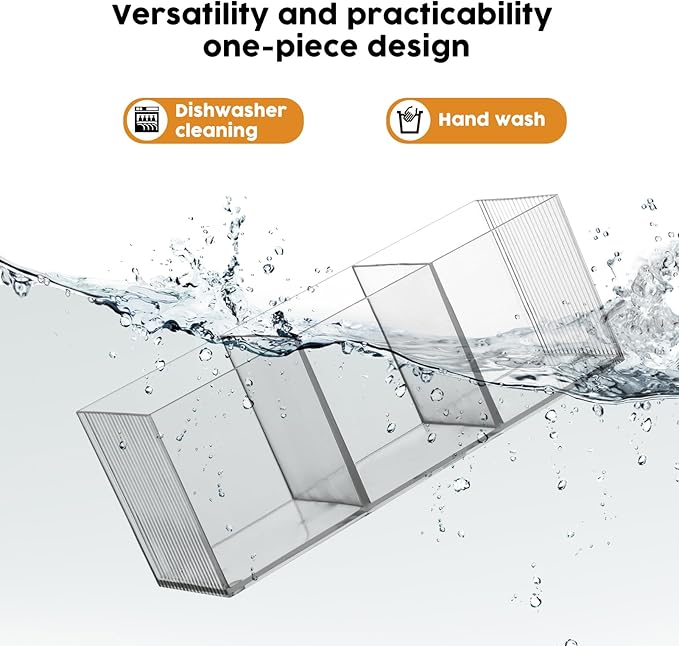 Cutlery Storage Organizer, Silverware Caddy with 3 Cavities Clear Silverware Holder Knife Fork and Spoon Organizer Tableware Storage Box for Kitchen Countertop Dining Room Home Office Desk Party Table-NeatNest