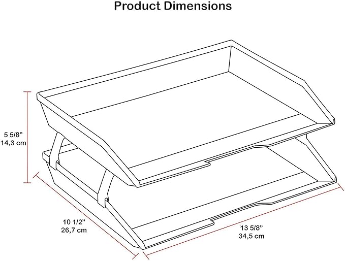 Acrimet Facility 2 Tier Letter Tray, Side Load, Letter Size/A4, Desktop File Organizer, Plastic (Solid Green Color)-NeatNest