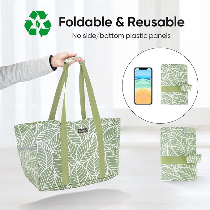 BALEINE Soft 9 Gallon Extra Large Utility Tote, Foldable Reusable Storage Bag (Antique Foliage)-NeatNest