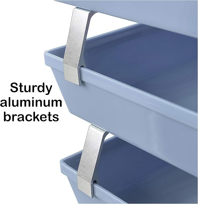 Acrimet Facility 4 Tier Letter Tray, Side Load, Letter Size/A4, Desktop File Organizer, Plastic (Solid Blue)-NeatNest