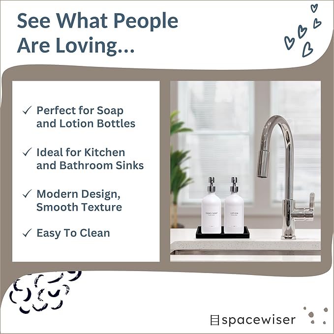 Countertop and Vanity Tray - 2 PC Small 7.7" Silicone Bathroom Trays, Kitchen Soap Tray, Dish Sponge Soap Holder Kitchen Sink Organizer Caddy, Bathroom Counter Trays for Lotion Dispenser-NeatNest