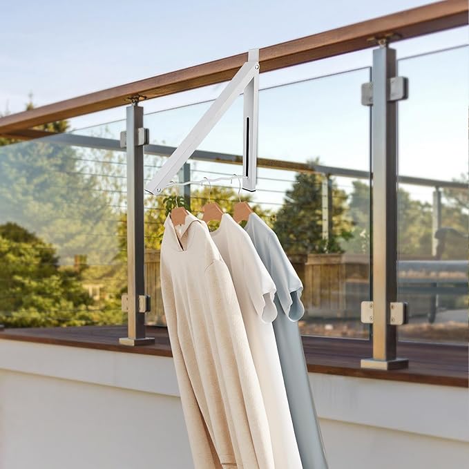 2 Pcs White Over The Door Hanger Organizer Drying Rack Collapsible Retractable Clothes Drying Rack Space Saver for Hanging Clothes Towels Bathrooms (White)