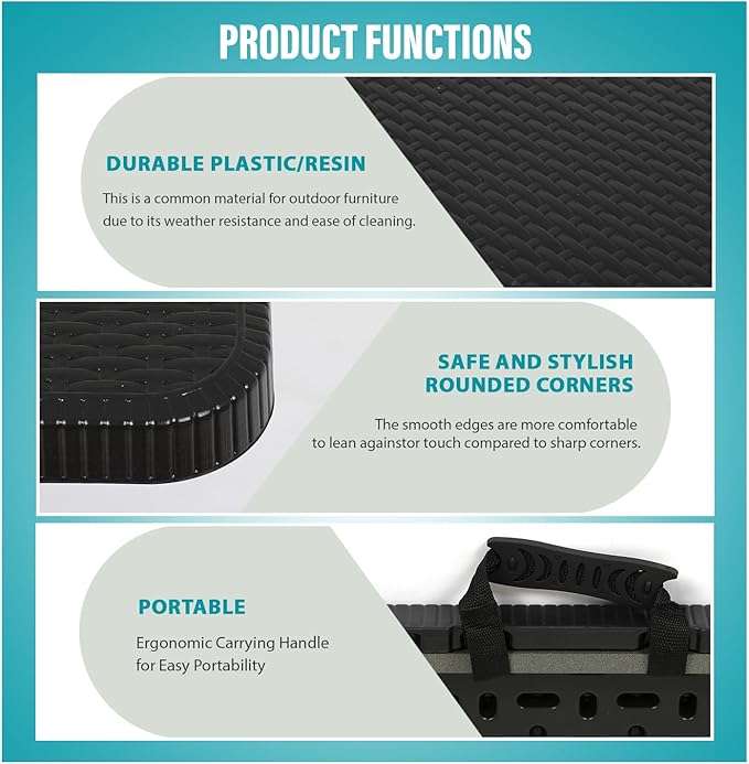 FDW Folding Table Half Portable Foldable Table for Parties Backyard Events (Black Ratten, 6 FT)-NeatNest