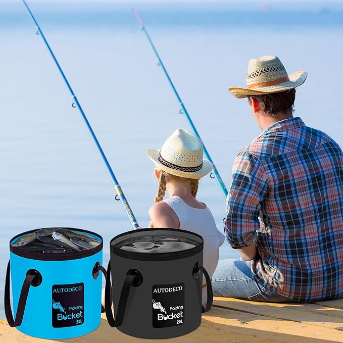 AUTODECO 5 Gallon Collapsible Bucket Water Container Portable Wash Basin for Fishing Camping Car Washing Hiking 20L-NeatNest