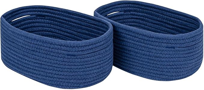 CubesLand Storage Basket, Cotton Rope, Navy Blue, 2 Pack, Organizing/Storage, Closet, Shelves, Decorative-NeatNest