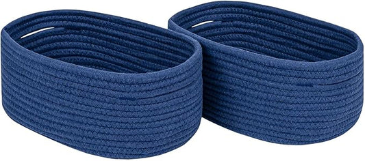CubesLand Storage Basket, Cotton Rope, Navy Blue, 2 Pack, Organizing/Storage, Closet, Shelves, Decorative-NeatNest