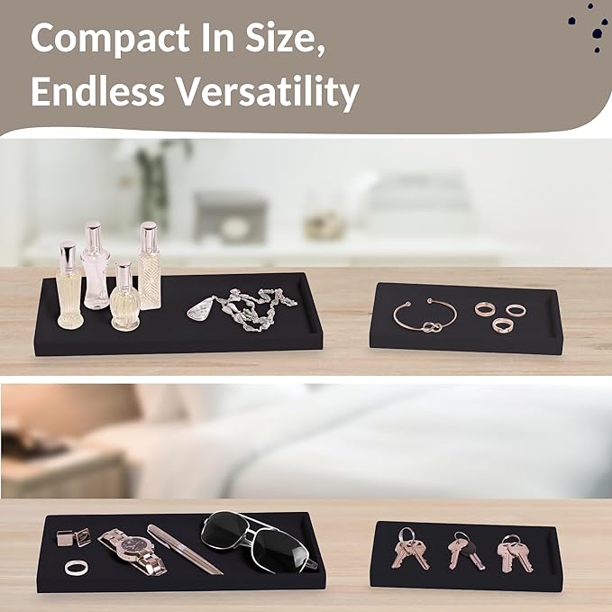 Countertop and Vanity Tray - 2 PC (11” and 7”) Shatterproof Silicone Kitchen and Bathroom Trays for Counter, Kitchen Soap Dispenser Tray, Vanity Trays for Bathroom, Perfume Key Tray-NeatNest