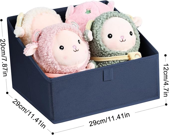 DIMJ Closet Storage Bins 6 Pack - Fabric Trapezoid Closet Organizer Bin, Foldable Storage Baskets for Shelves, Shelf Organizer, Clothing Storage Box for Toys, Books, Towel, Clothes-NeatNest