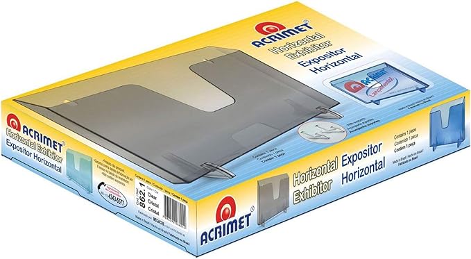 Acrimet Pocket File Holder Horizontal Design Brochure Display (for Wall Mount or Countertop Use) (Removable Supports Included) (Letter Size) (Black Color)