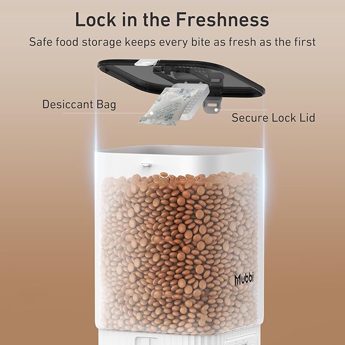 Automatic Cat Feeders, 7L/29 Cups Automatic Dog Feeder with Desiccant Bag, 1-6 Meals Ideal for 2-15mm Dry Food, Suitble for Multiple Pets, Dual Power Supply, Detachable Washable-NeatNest
