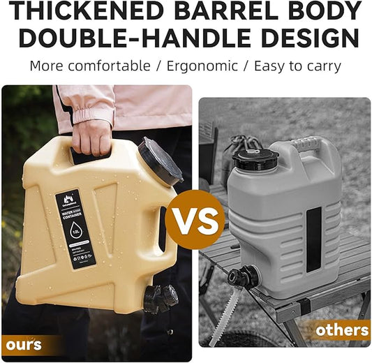 Camping Water Jug - 3.2 Gallan Water Container with Spigot | Portable Water Tank for Outdoor Hiking Picnic Supplies - Sand-NeatNest