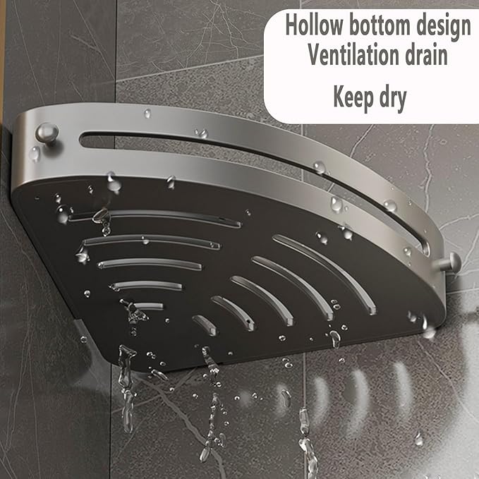 Corner Shower Caddy Shelf,No Punching Design,3-Tier Shower Organizer,Wall Mounted Shower Shelf for Bathroom, Kitchen, Countertop(Gray)