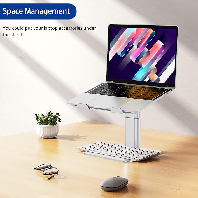BESIGN LSX6N Laptop Stand, Ergonomic Adjustable Notebook Riser Holder, Computer Stand Compatible with Air, Pro, Dell, HP, Lenovo More 10-15.6" Laptops, Silver-NeatNest