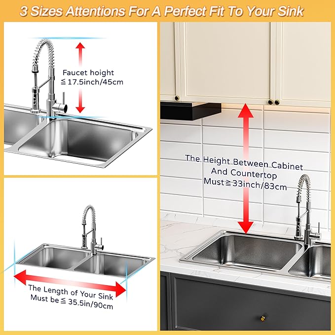 ADBIU Over The Sink Dish Drying Rack (Expandable Height and Length,22.6" - 35.5" L) Snap-On Design 2 Tier Large Dish Rack