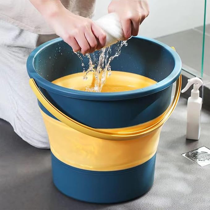Collapsible Bucket 1.3 Gallon/5L Small Plastic Buckets Household Cleaning Mop Buckets Foldable Water Bucket for Car Wash Fishing Camping Beach (Blue)-NeatNest