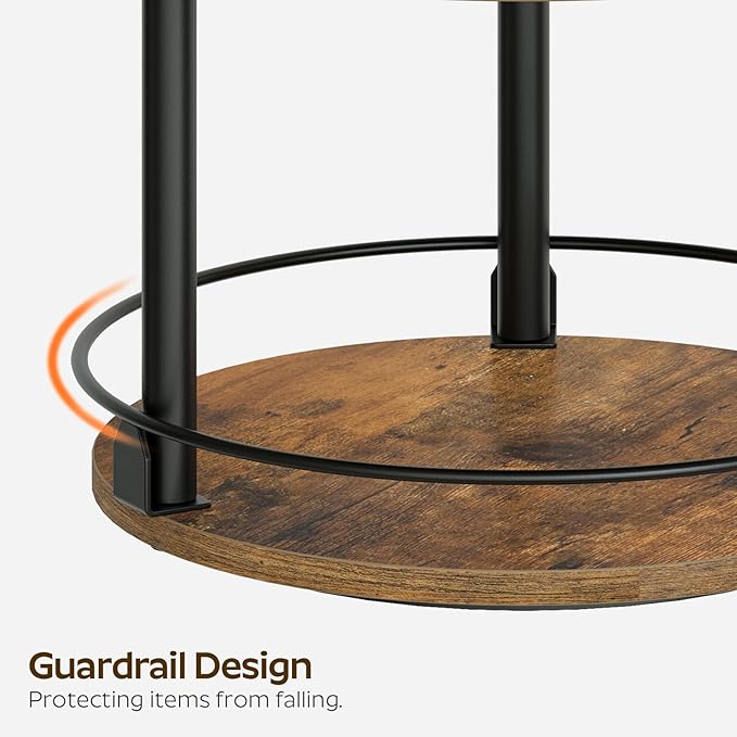 3-Tier Lazy Susan Organizer, Rotating Spice Rack, Spinning Organizer, Industrial Turntable Spice Rack Organizer for Cabinet, Kitchen Countertop, Pantry, Rustic Brown and Black SR23BR-NeatNest