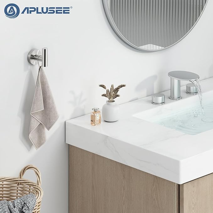 APLusee Brushed Nickel Towel Hook for Bathroom, 304 Stainless Steel Coat Hook, Wall Mounted