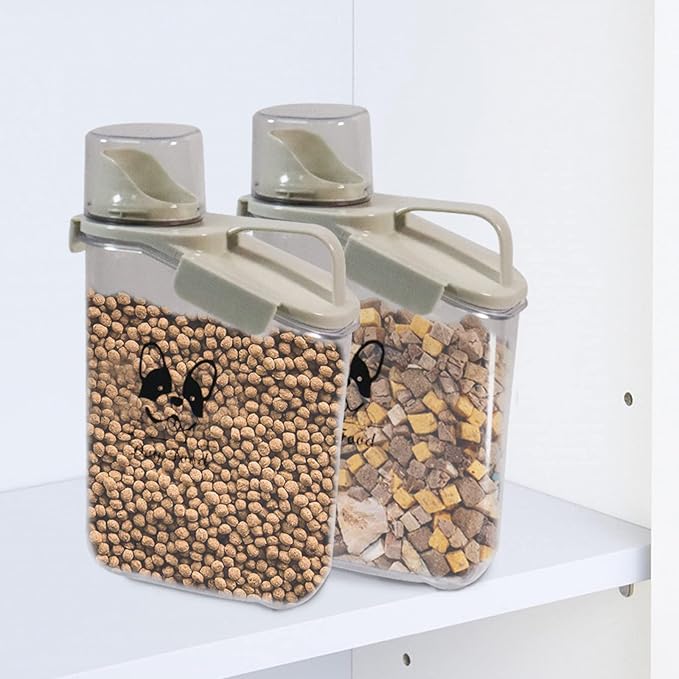 Dog Food Storage Container Airtight Portable Dog Food Container with Handled Lid and Pour Spout,Food Storage for Dog Dry Food Small Pet Food Container with Measuring Cup for Home, Travel,2.8L-NeatNest