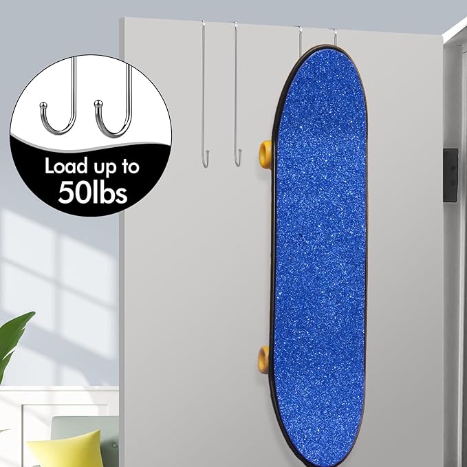 Over The Door Hook Length 11.8 inch Heavy Duty Door Hanger for Home Kitchen Office
