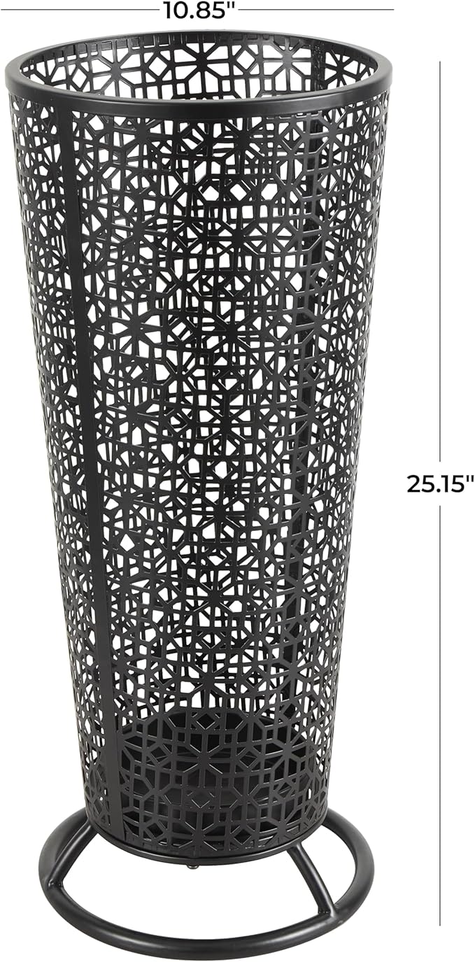 Deco 79 Umbrella Stand, 11" x 11" x 25", Black-NeatNest
