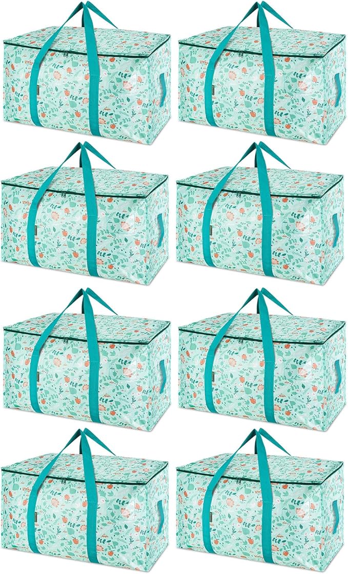 BALEINE 8-Pack Oversized Moving Bags with Reinforced Handles, Heavy-Duty Storage Tote for Clothes, Moving Supplies (Spring Stroll, 8-Pack)-NeatNest