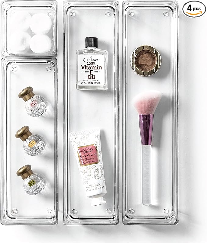 Bino 4-Piece Drawer Bin Set | THE MODULAR | Bathroom & Desk Drawer Organizer Bins - Large-NeatNest