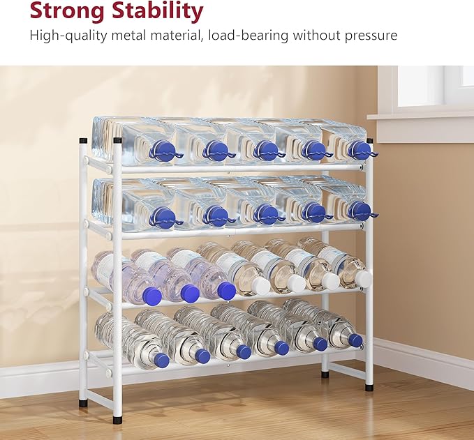 Tajsoon Expandable Shoe Rack for Closet 4 Tier, 29“-41“Adjustable & Stackable Shoe Shelf Storage, Metal Shoe Rack Organizer for Front Door Entrance, Closet, Garage, Entryway, White-NeatNest
