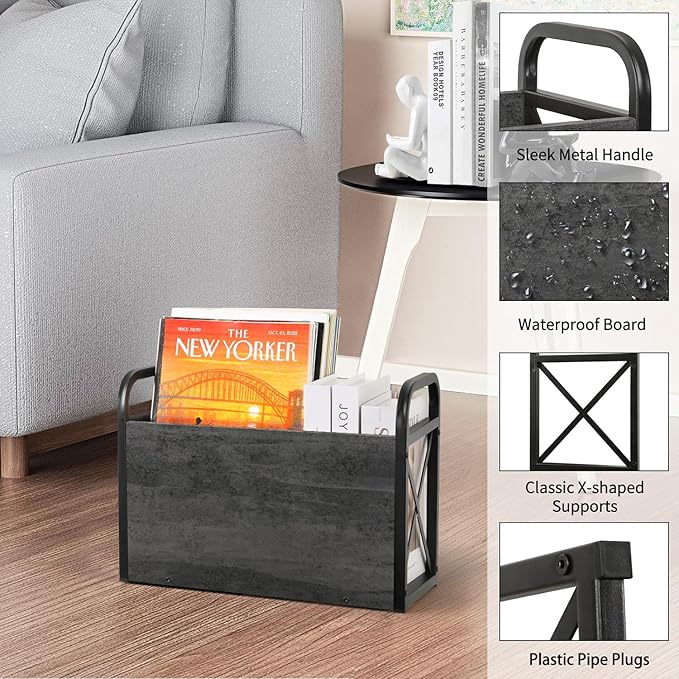 YINMIT Magazine Holder, Magazine Rack Floor, Magazine Storage Basket, Folder Organizer Bin for Books, Newspapers, Tablets-NeatNest
