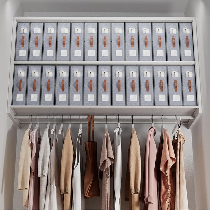 4 Pack Bed Sheet Storage Organizers- Premium Fabric Closet Organizer with Clear View Window, Space-Saving Foldable Design for Queen/King Size Bedsheets, Blankets & Duvet Covers-NeatNest
