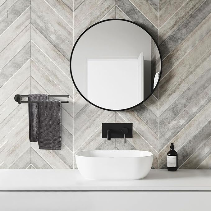 BGL Swivel Towel Bar for Bathroom Matte Black,Swing Out Double Towel Bar 2-Arm Kitchen Wall Mounted Towel Hanger Holder for Bathroom Organizer-NeatNest