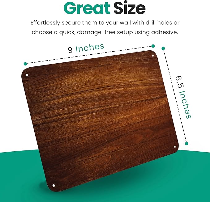 9 inches x 6.5 inches Stainless Steel Plate for Magnets, 3M Adhesive Back, Mounting Screws, Ideal for Magnetic Shelf, Spice Holders, Fridge Magnets. Mount Anywhere! (Timber, 1 PACK)
