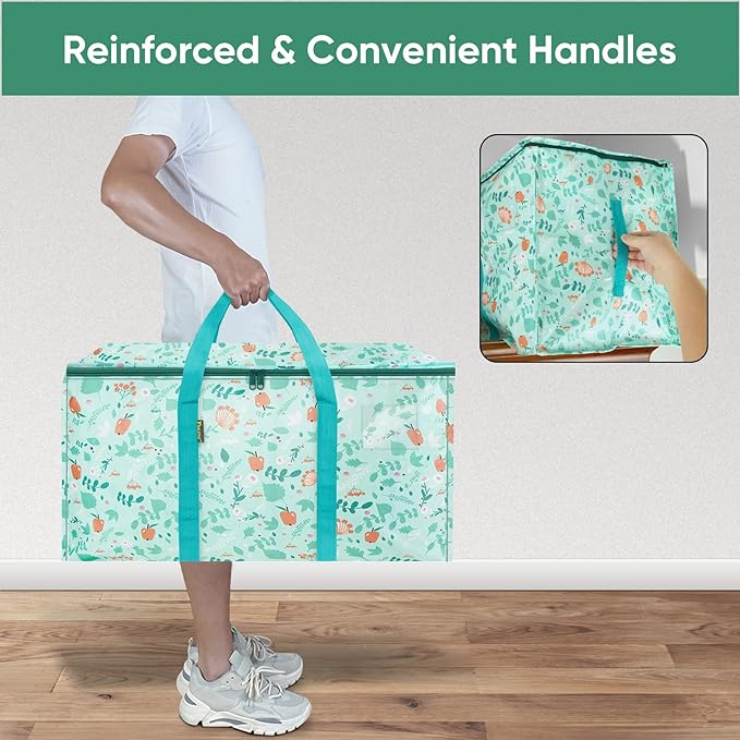 BALEINE 2-Pack Oversized Moving Bags with Reinforced Handles, Heavy-Duty Storage Tote for Clothes, Moving Supplies (Spring Stroll, 2-Pack)-NeatNest