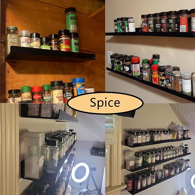 Acrylic Wall Shelf -3 Size&2Color (Black- 4P, 3.9X15 inches)