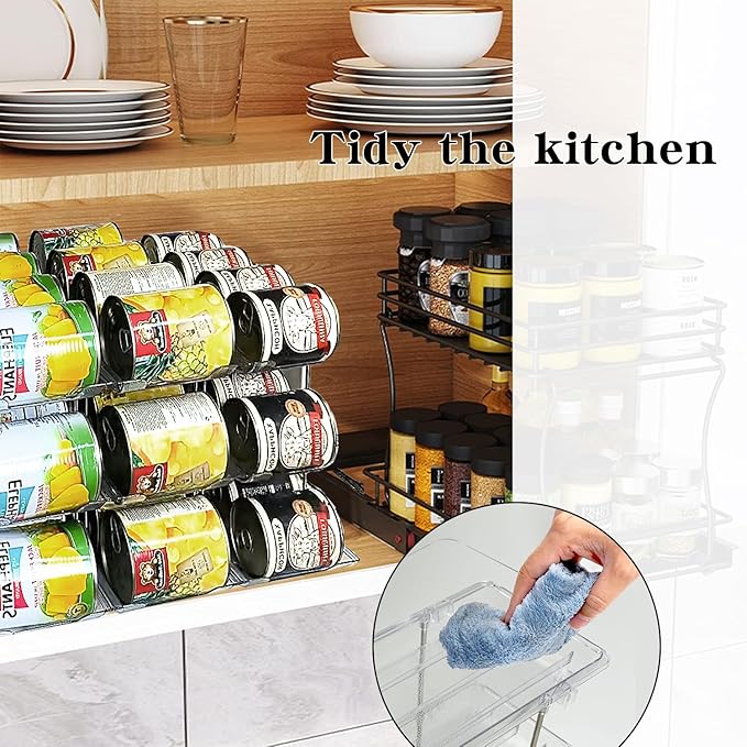 3-Tier Flexible Assembly Can Organizer for Pantry, Can Storage Organizer, Kitchen Storage, Pantry Organization