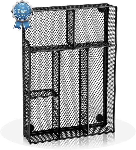 Desk Drawer Organizer, Office Drawer Divider Organizer Tray with 6 Compartments, Metal Mesh Desktop Organization and Accessories for Stationery Makeup Kitchen Toolroom School &Office, 12.6x8.27x1.6 in-NeatNest