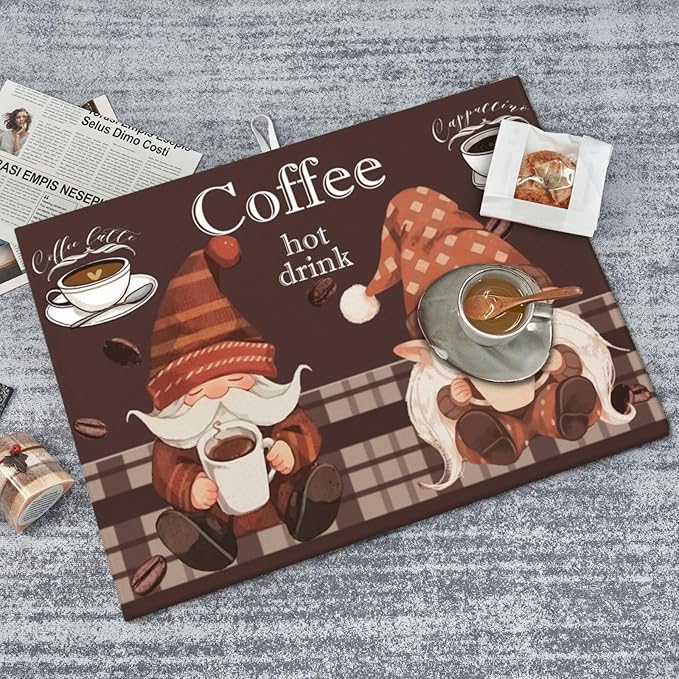 Dwarf Drinking Coffee Dish Drying Mat 18x24 For Kitchen Counter Absorbent Microfiber Dishes Pad Dish Drainer Rack Mats Fast Dry Kitchen Accessories