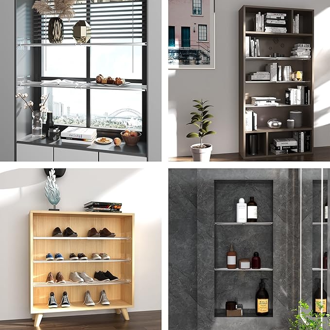 Expandable Closet Shelves Organizers, Adjustable Shelf for Cabinet Rack Storage Wardrobe Divider Shelving for Closets Pantry Cupboard Kitchen Large 1 Pack-NeatNest