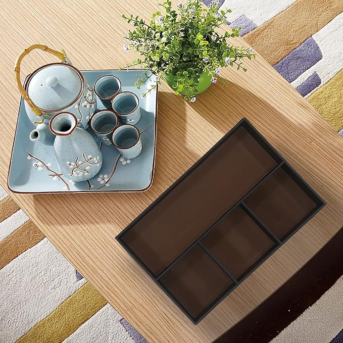 Desktop Storage Organizer, Nightstand or Dresser Organizer, Valet Tray, Entry Table Organizer, Modern bedside Box,PU Leather Drawer Storage Organizer Decorative Trays.-NeatNest