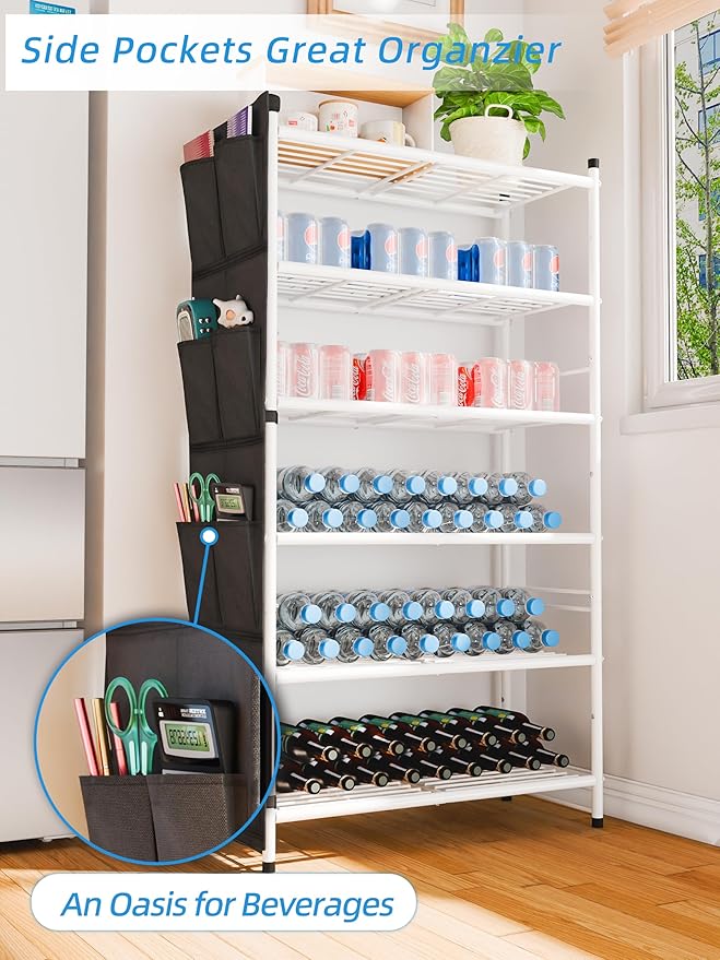 6-Tier Shoe Rack, 27" Wide Shoe Organizer for Closet, 24 Pairs Large Metal Shoe Shelf, Entryway, Bedroom, White-NeatNest