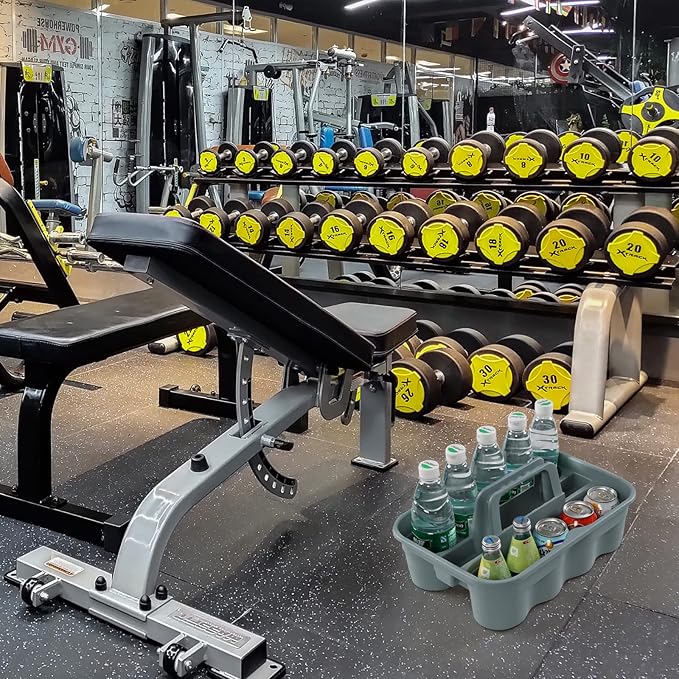 Begale 4-Pack Commercial Products Deluxe Carry Caddy for Cleaning Products, 2 Compartment Plastic Cleaning Basket-NeatNest