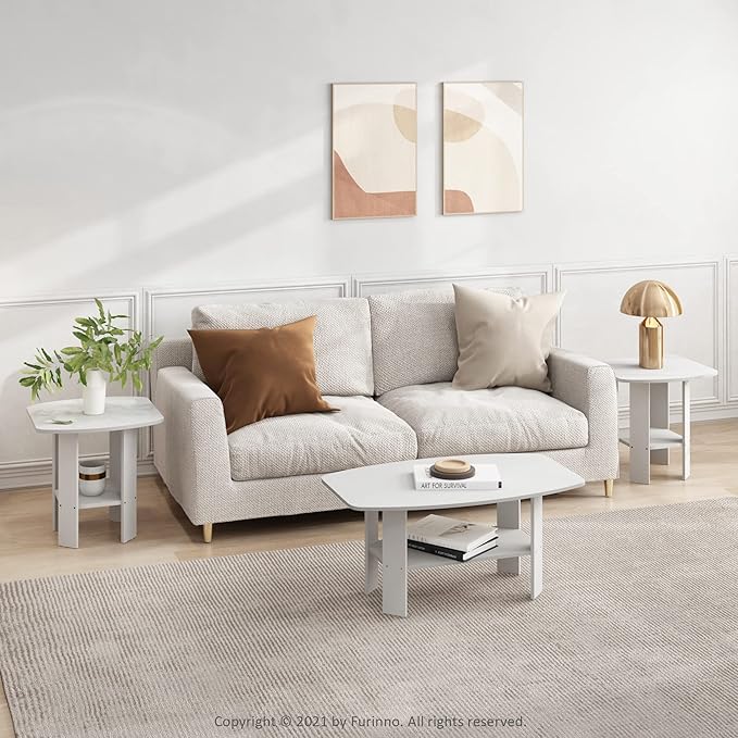 Furinno Simple Design, Coffee Table, White-NeatNest