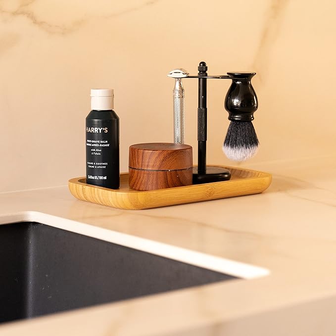 Bamboo Vanity Tray, Bathroom Counter Tray, Toilet Tank Top Tray for Organizing and Decor Display, 9.8 x 5.5 x 0.8 inch-NeatNest