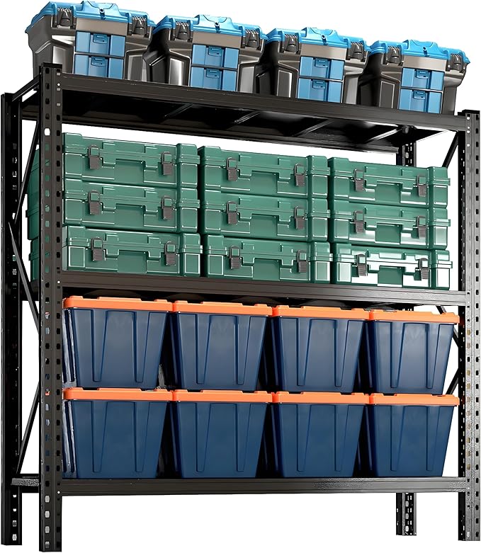 4200LBS Metal Garage Shelving, Strong Load Bearing Heavy Duty Shelves, Industrial Steel Shelves, 5 Tier Adjustable Large Shelf Unit, Multifunctional Storage Rack, 67" W×63" H×19.6" D, Black-NeatNest
