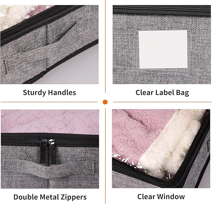 Fixwal 2 Pack Under Bed Storage Containers, Below 4.5 Inches Low Profile Underbed Organizer Clothes Storage with Sturdy Sidewalls and Bottom-NeatNest