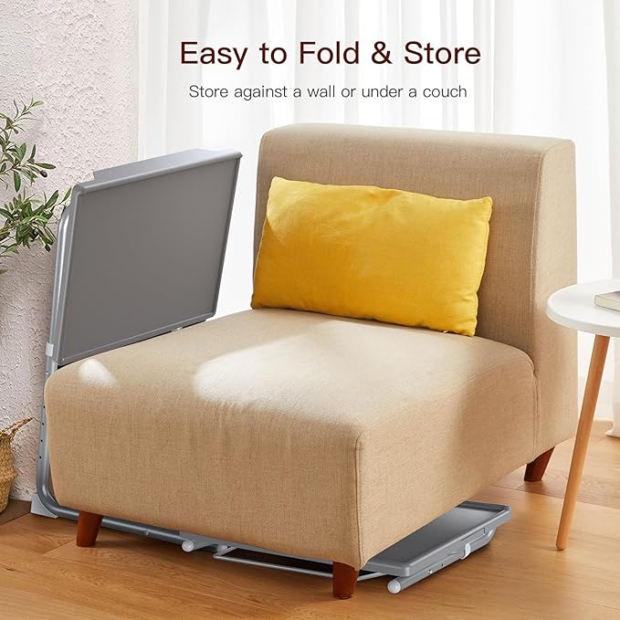 Adjustable TV Tray Table - TV Dinner Tray on Bed & Sofa, Comfortable Folding Table with 6 Height & 3 Tilt Angle Adjustments (Gray)-NeatNest